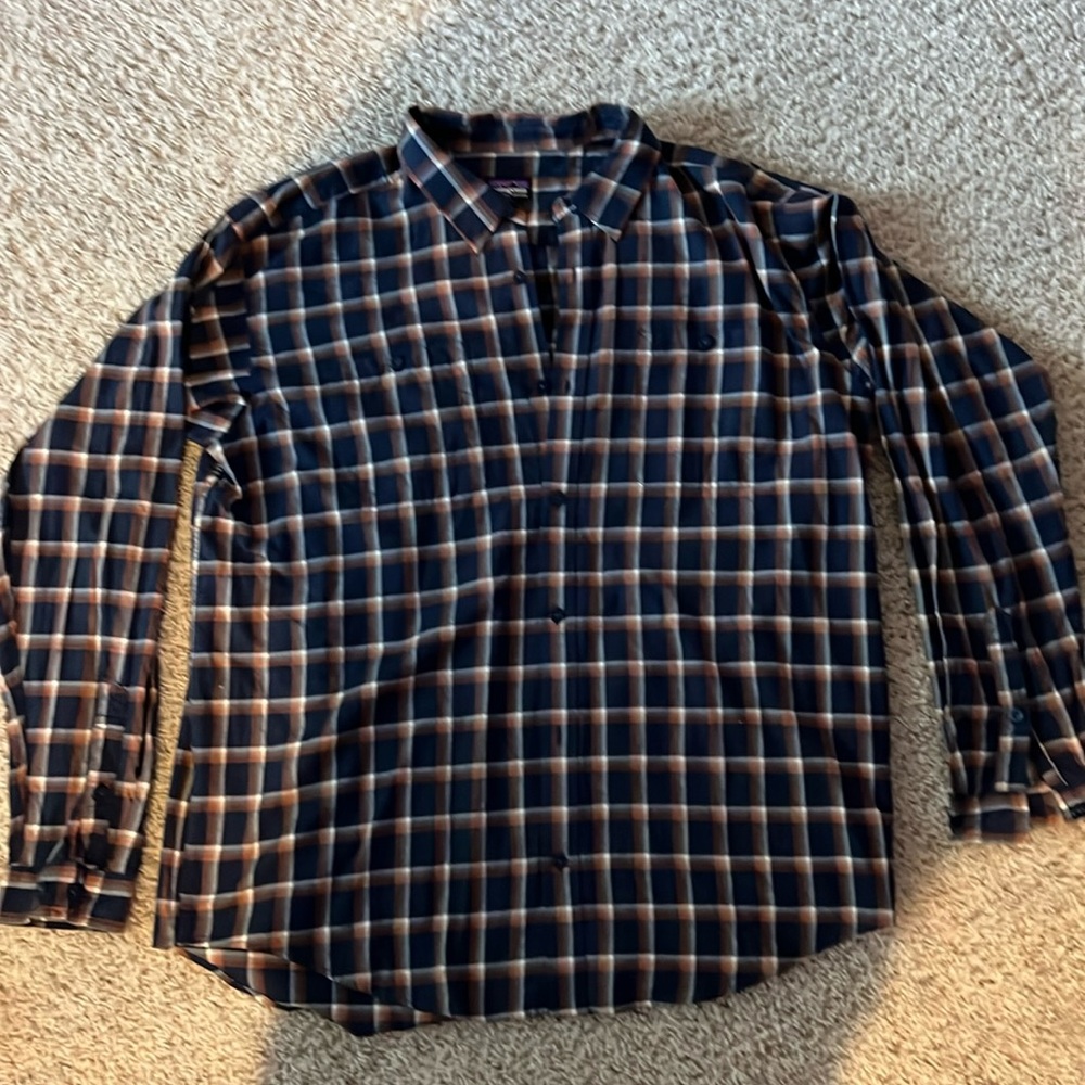 Patagonia Blue Plaid Button Down